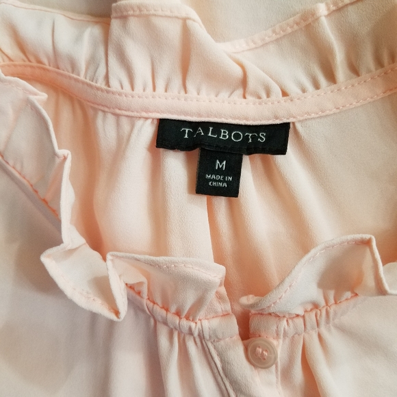 ✔ Talbots Ruffle Collar Partial Button Tank Blouse - Picture 5 of 7